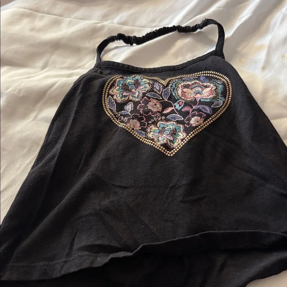 The Children's Place Black halter with Floral Heart Design 2T